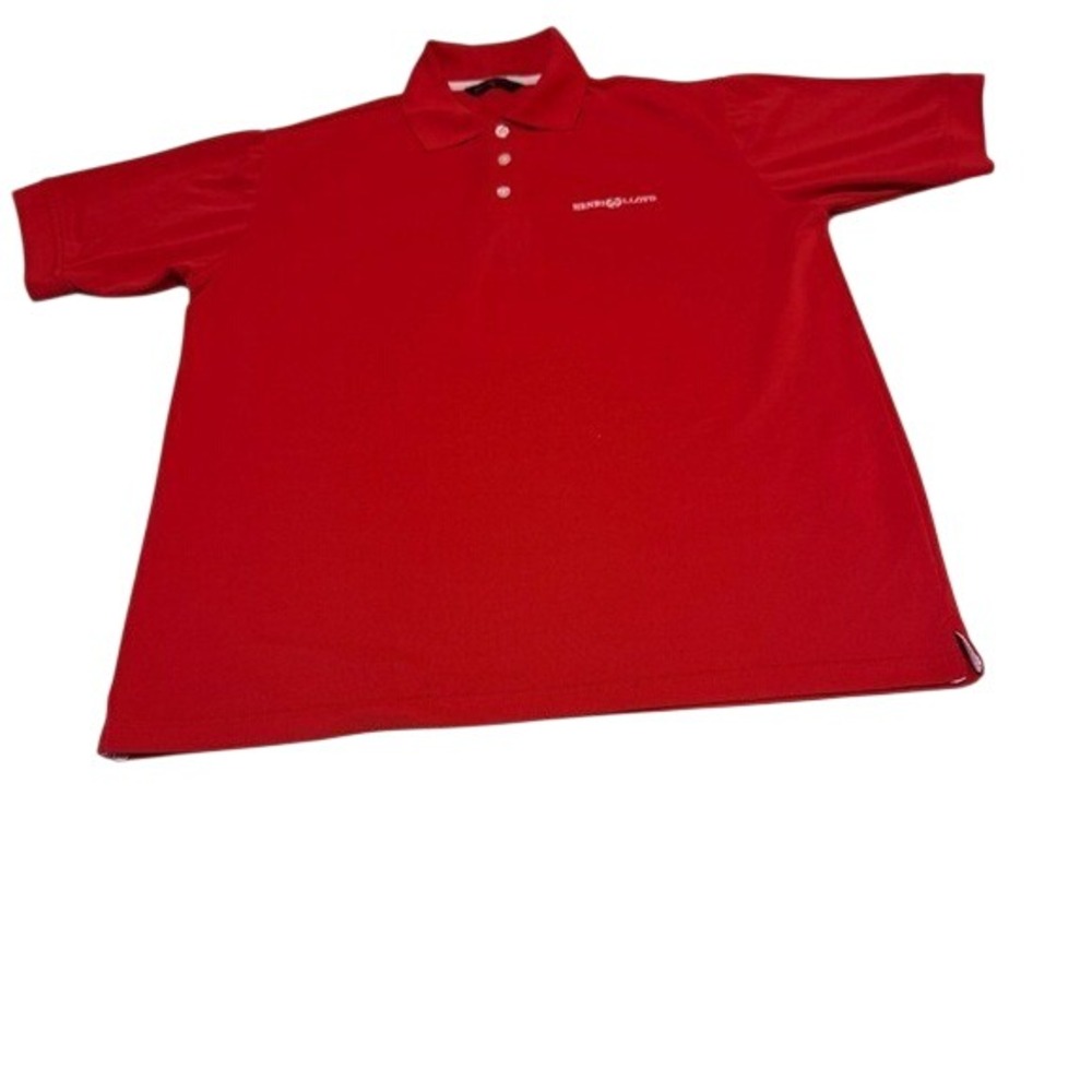 Henri Lloyd Mens Red Short Sleeve Polyester Pique Polo Shirt Size Medium‎ Logo